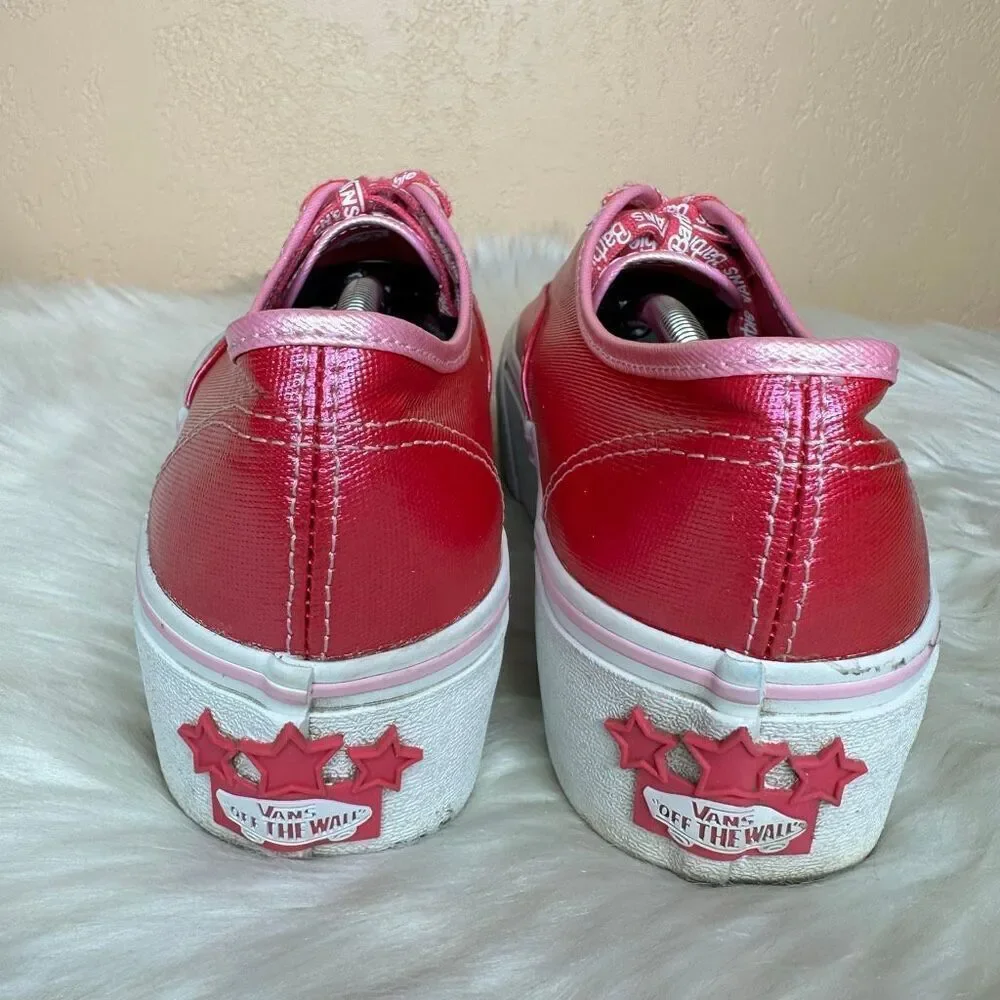 Vans size signs pink