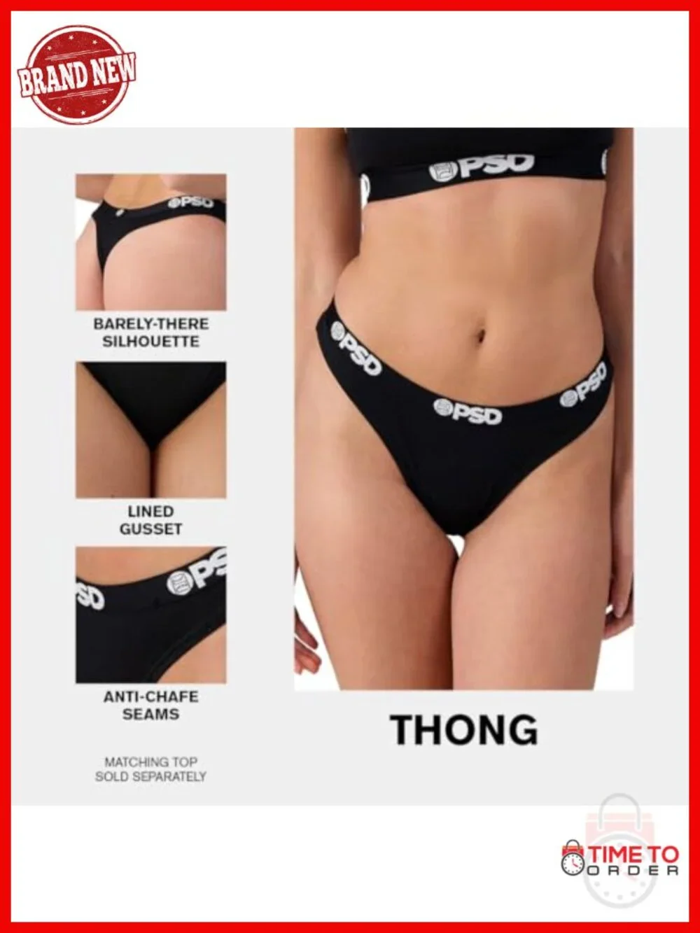 Womens Thong - Minimal Coverage Panties, Polyester Blend, 4-Pack