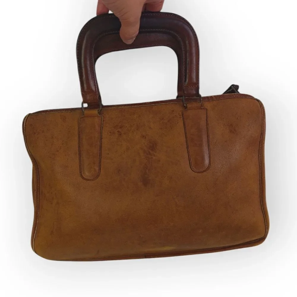 Coach Vitage Genuine Leather Tan Brown Leather Satchel Bag