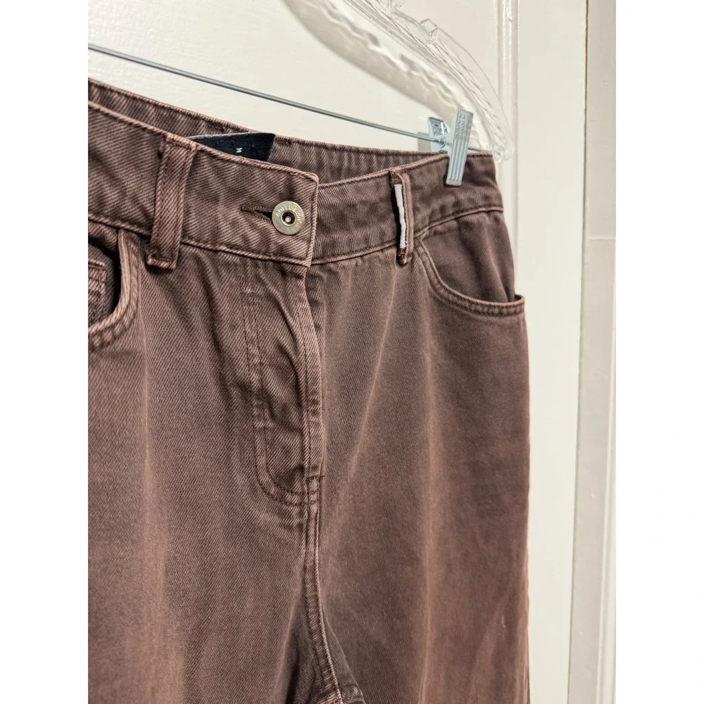 Collusion x005 Womens Brown Straight Leg High Rise Button Fly Jeans Size 30