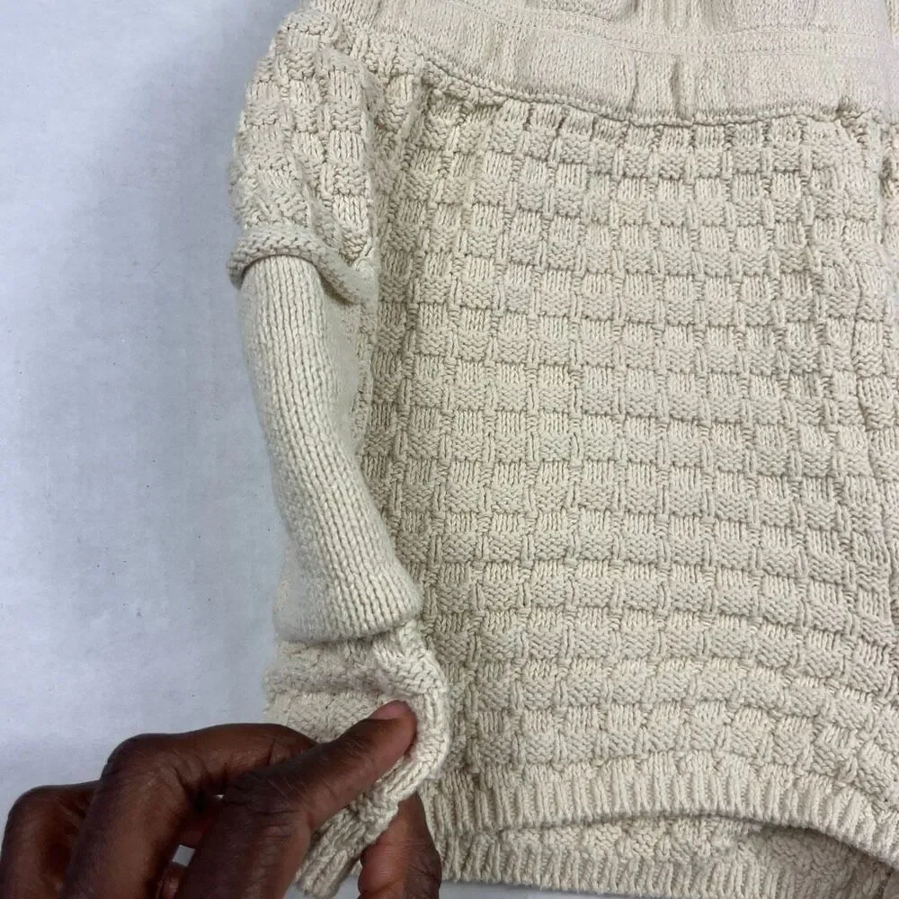 Free People Beach Jacquard Knit Shorts Beige Textured Knit Casual Cozy Comfort S