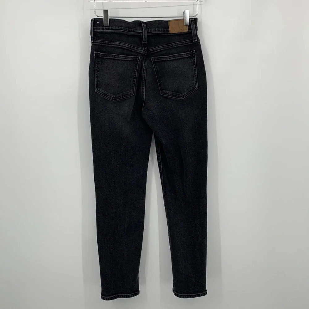Madewell Perfect Vintage Jean high rise ankle tapered leg mom black denim 26