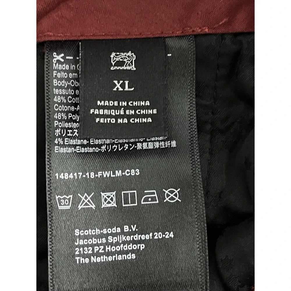 Scotch‎ & Soda Magical Altitudes Star Jacquard Pant Size XL Black Red EUC
