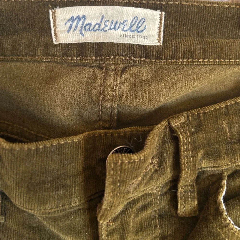 Madewell Skinny Corduroy Pants Olive Green Moss Fine Wale Size 26 x 32 Womens