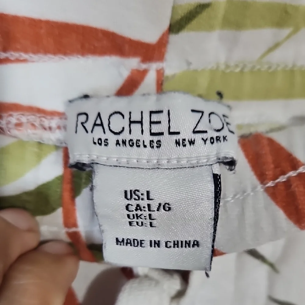 Rachel Zoe Tropical High Waist Green and Orange Shorts