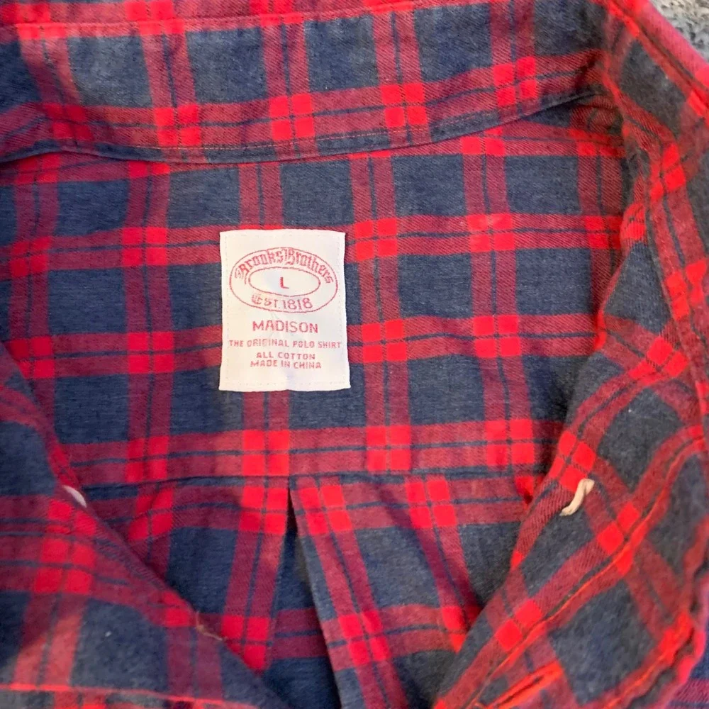 Brooks Brothers‎ Mens Madison Plaid Button Down Long Sleeve Shirt Large