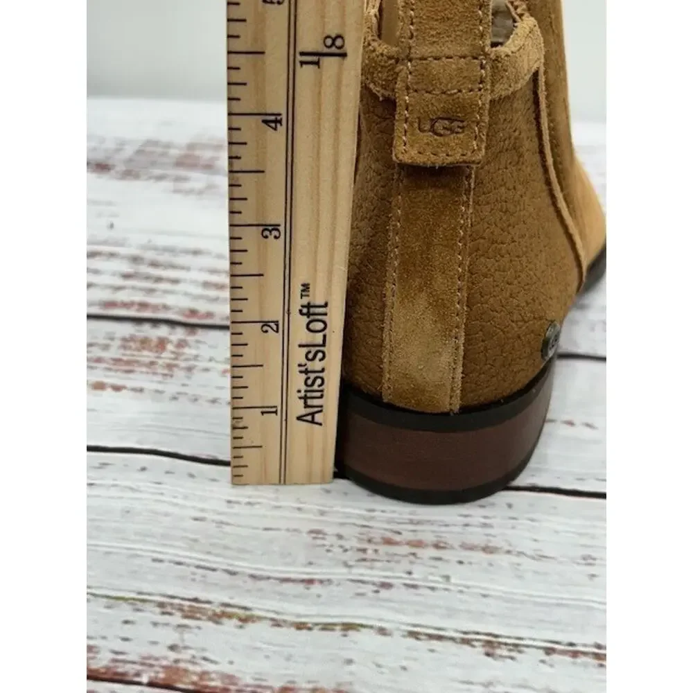 UGG Womens Mcclaire Ankle Boots‎ Round Toe Elastic Gore Suede Brown Size 8