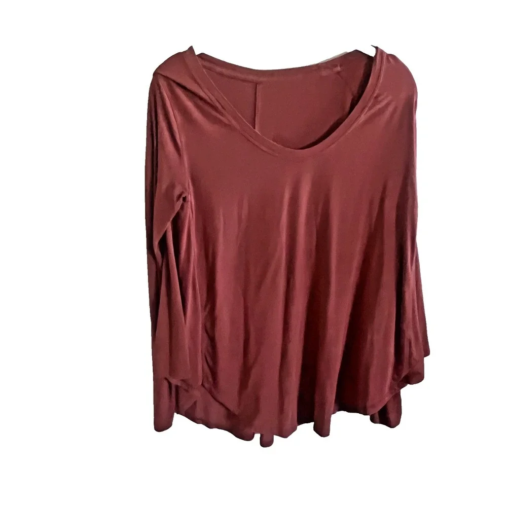 Lululemon Oversized Loose fit Longsleeve scoopneck top burnt orange‎ Athleisure