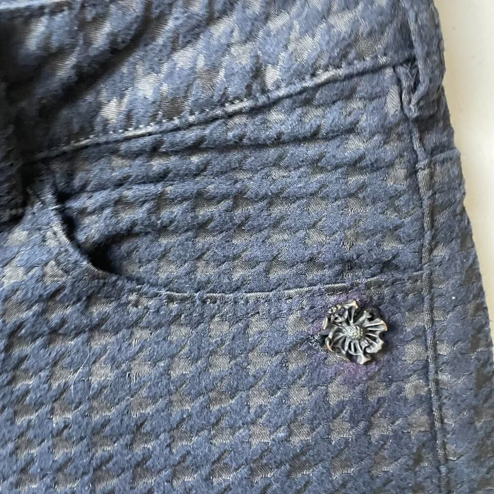 Maison Scotch Jeans Skinny Fit Houndstooth‎ Textured Durable Fabric Black W 27