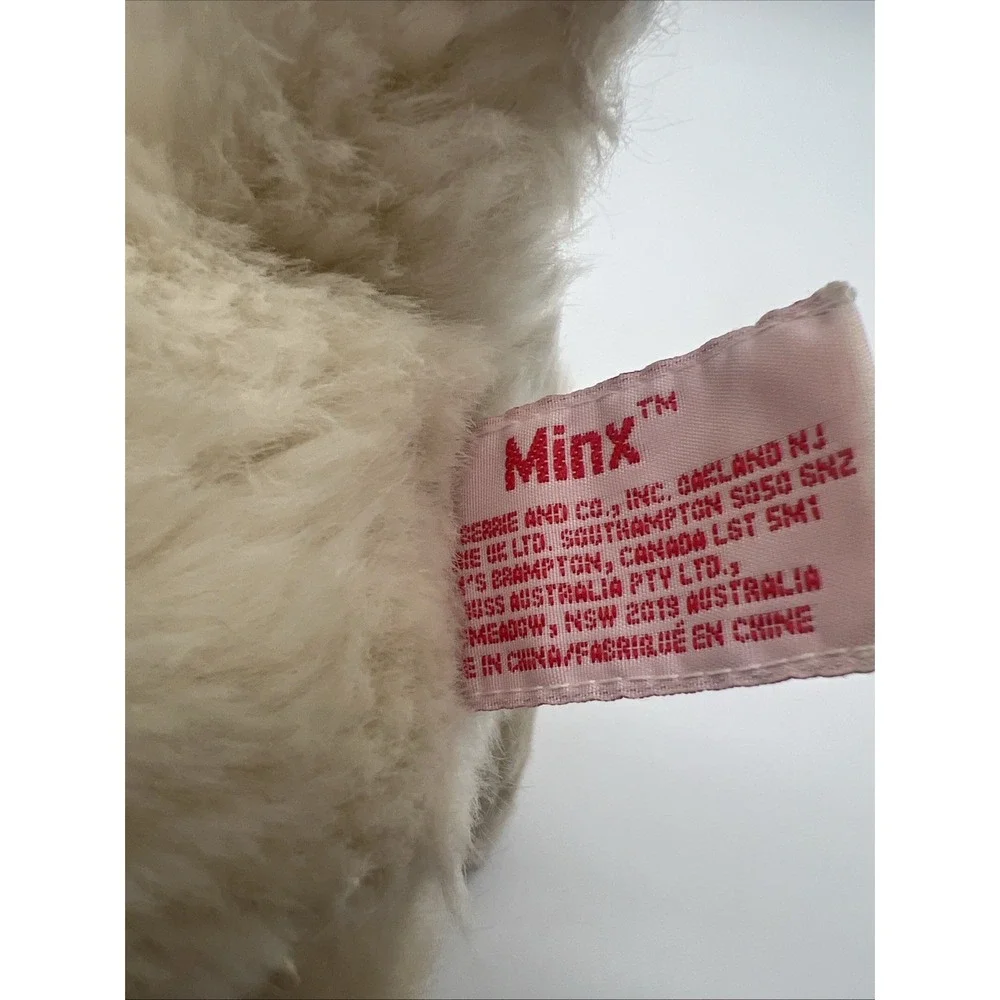 Russ Berrie Plush Cat Minx Siamese‎ Blue Eye Red Velour Bow EUC Kitty 9