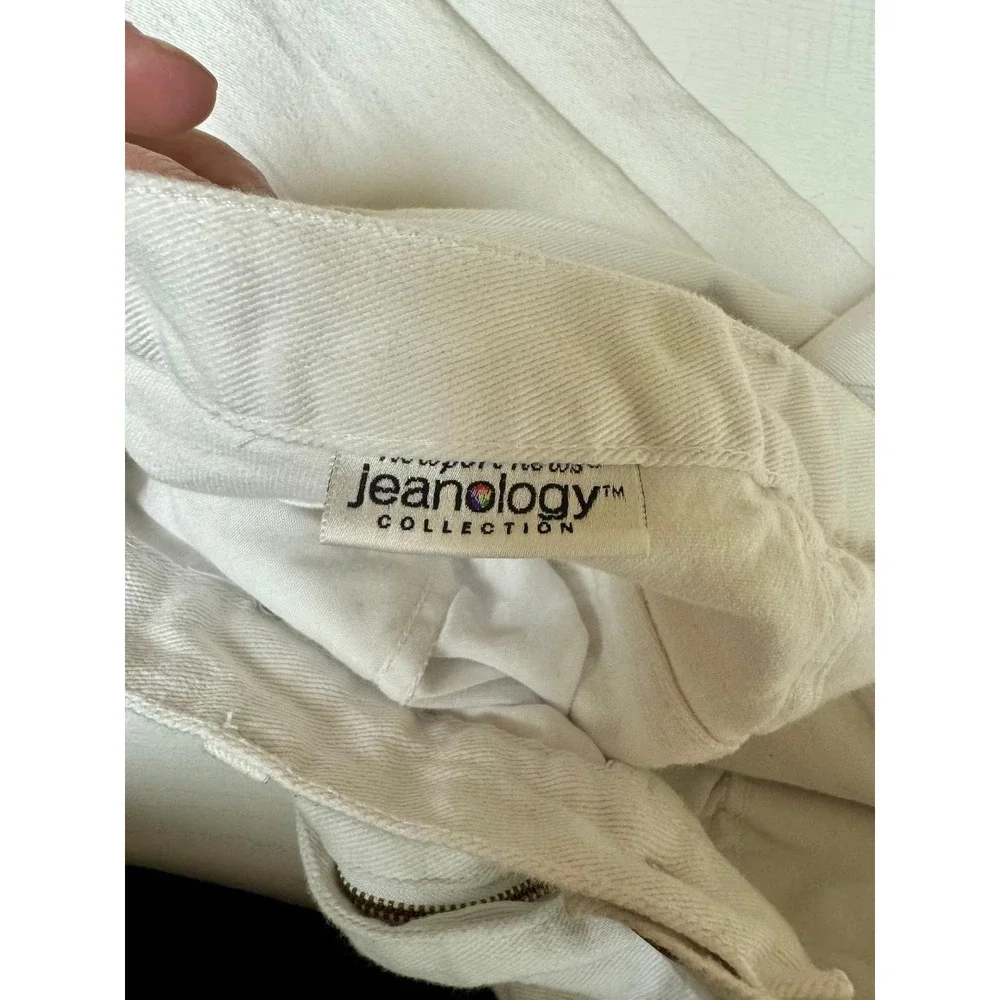 Jeanology‎ White Denim Jeans Classic High Waist Casual Pants Size Unknown