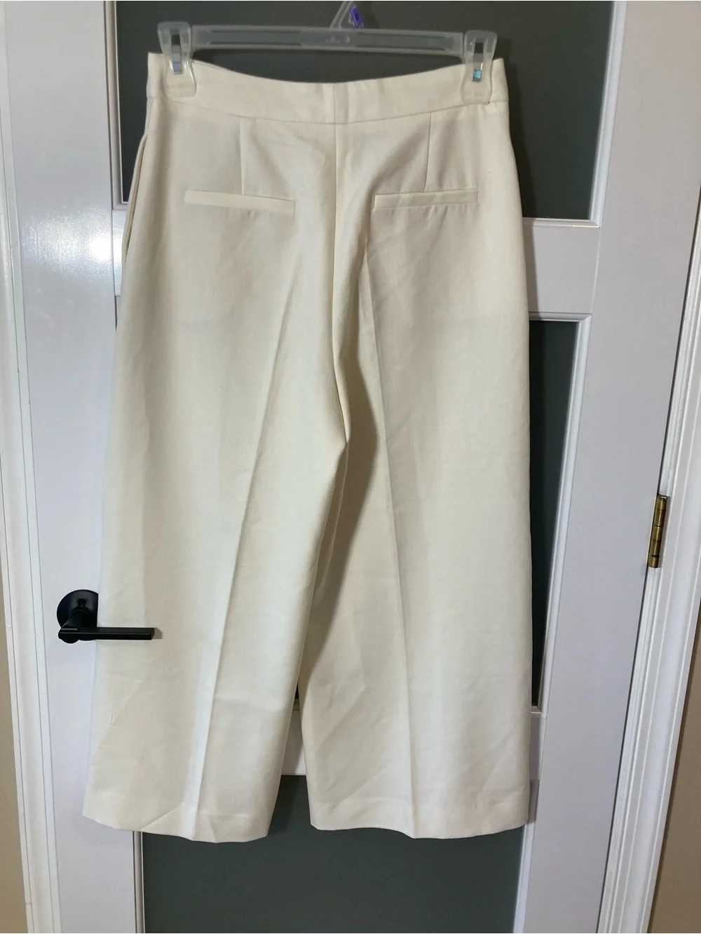 Zara Ecru CROPPED WIDE LEG PANTS - M - Polyester/Elastane Blend - NWT!