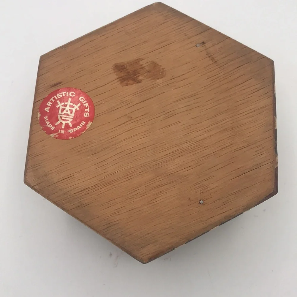 N/A vintage…trinket box…hexagonal…made