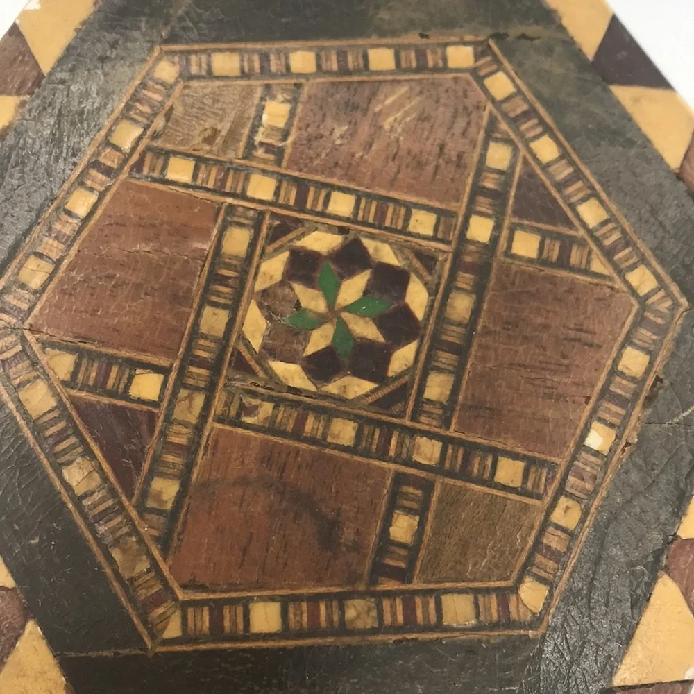 N/A vintage…trinket box…hexagonal…made