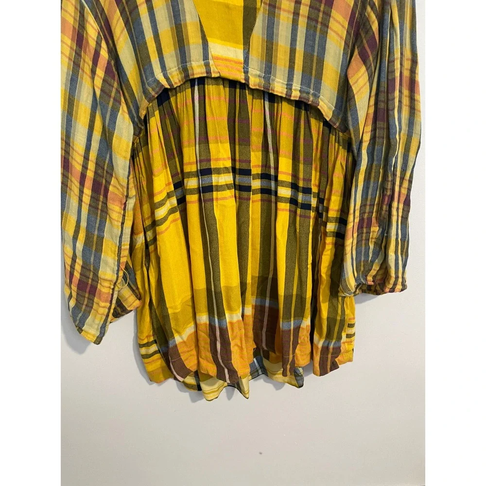 Free People yellow plaid