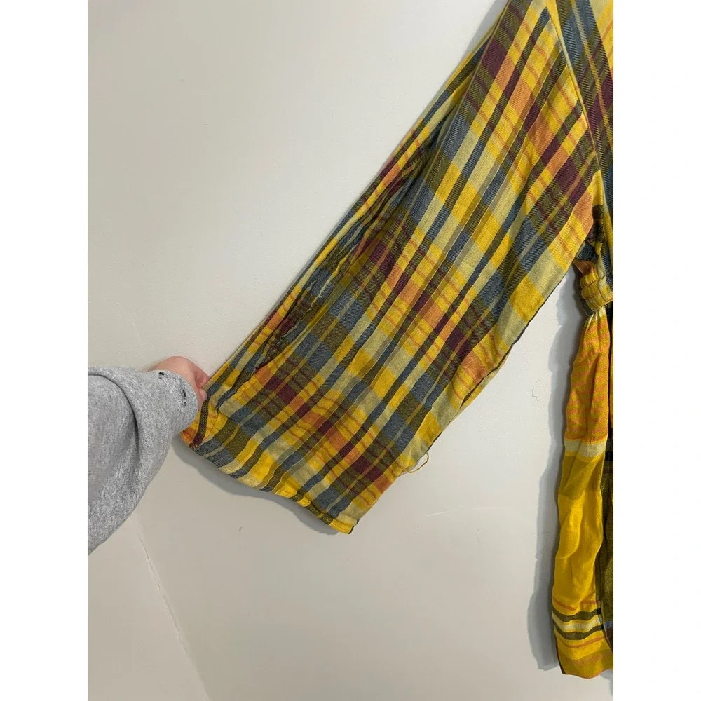 Free People yellow plaid
