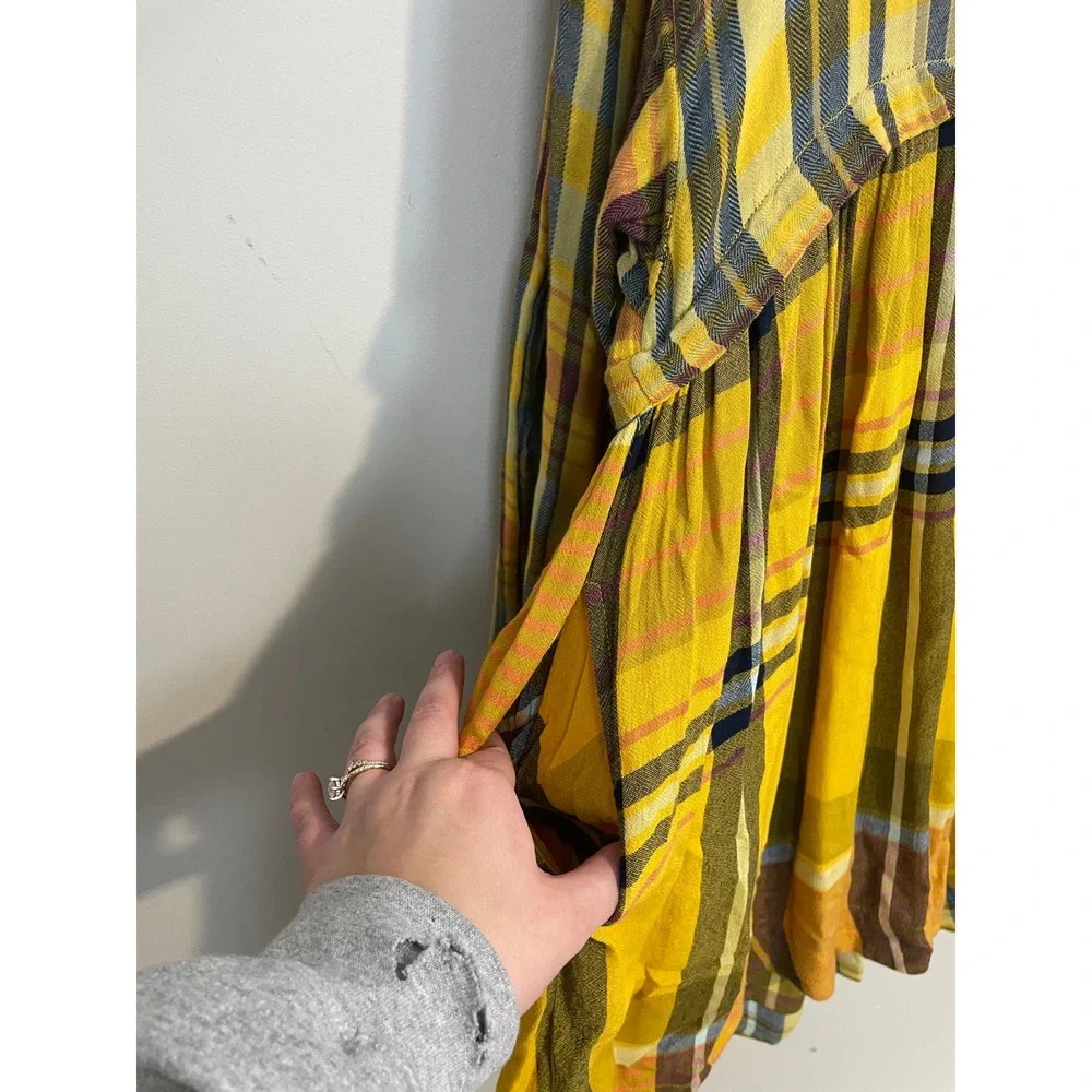 Free People yellow plaid