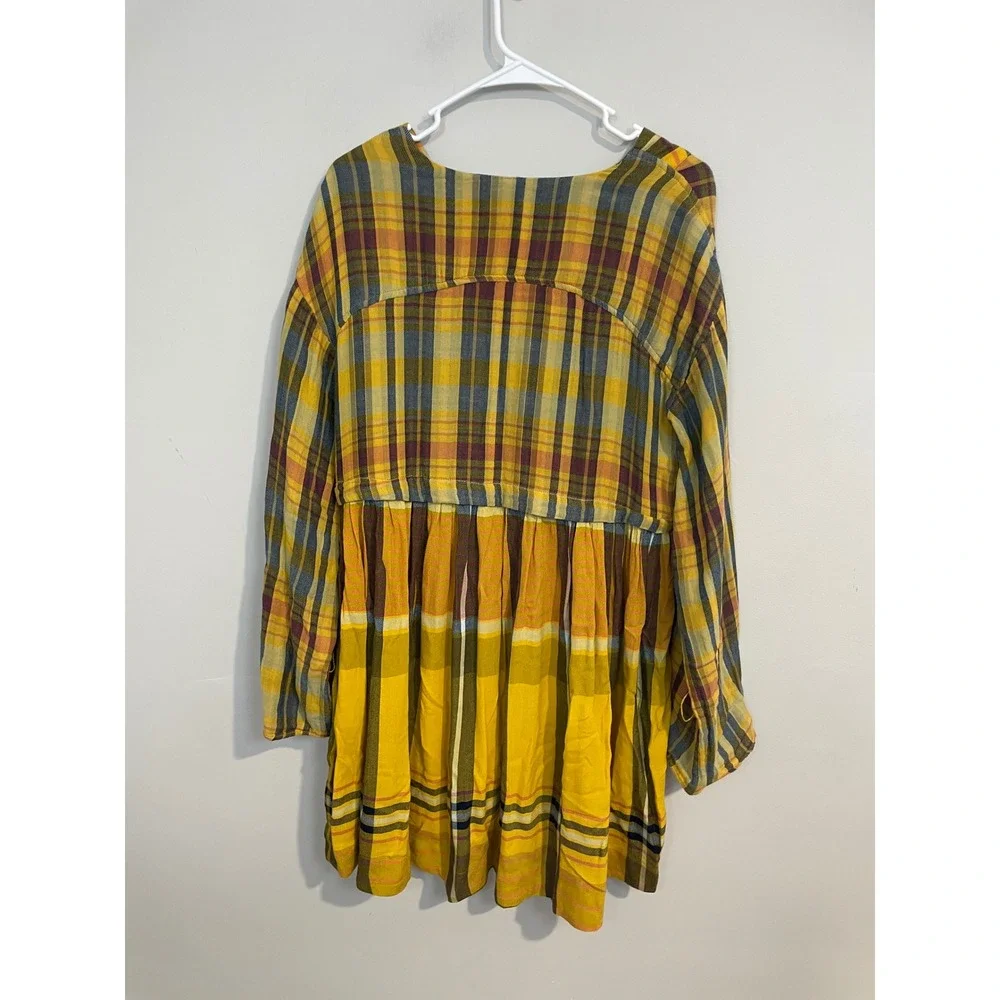 Free People yellow plaid