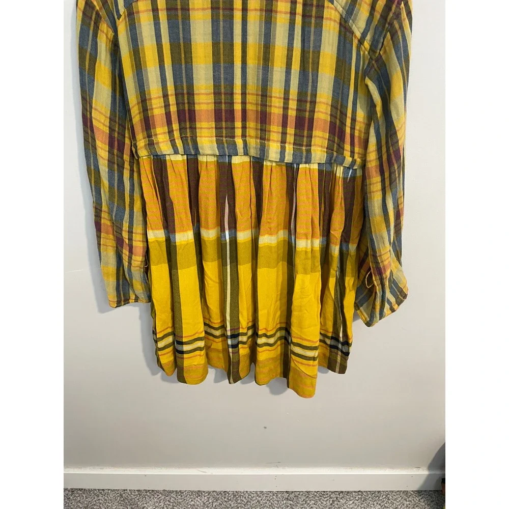 Free People yellow plaid