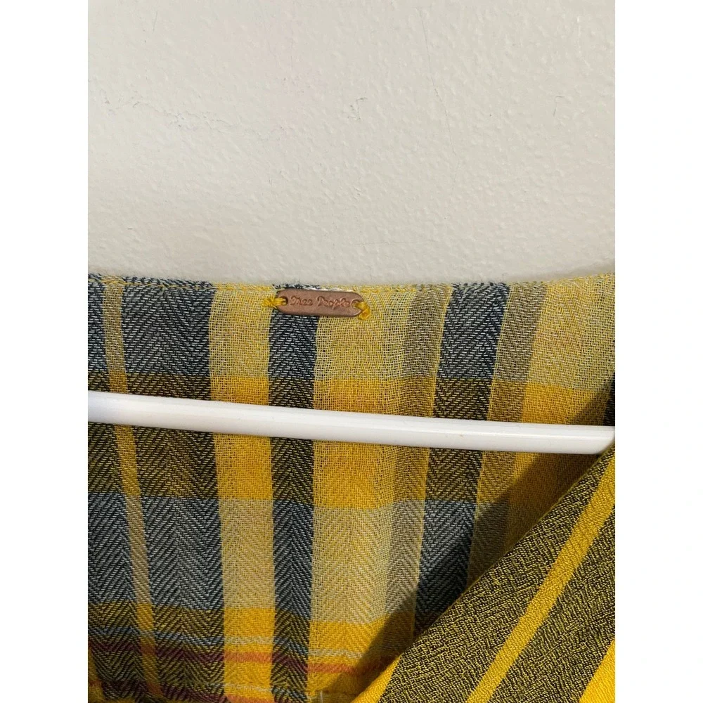 Free People yellow plaid