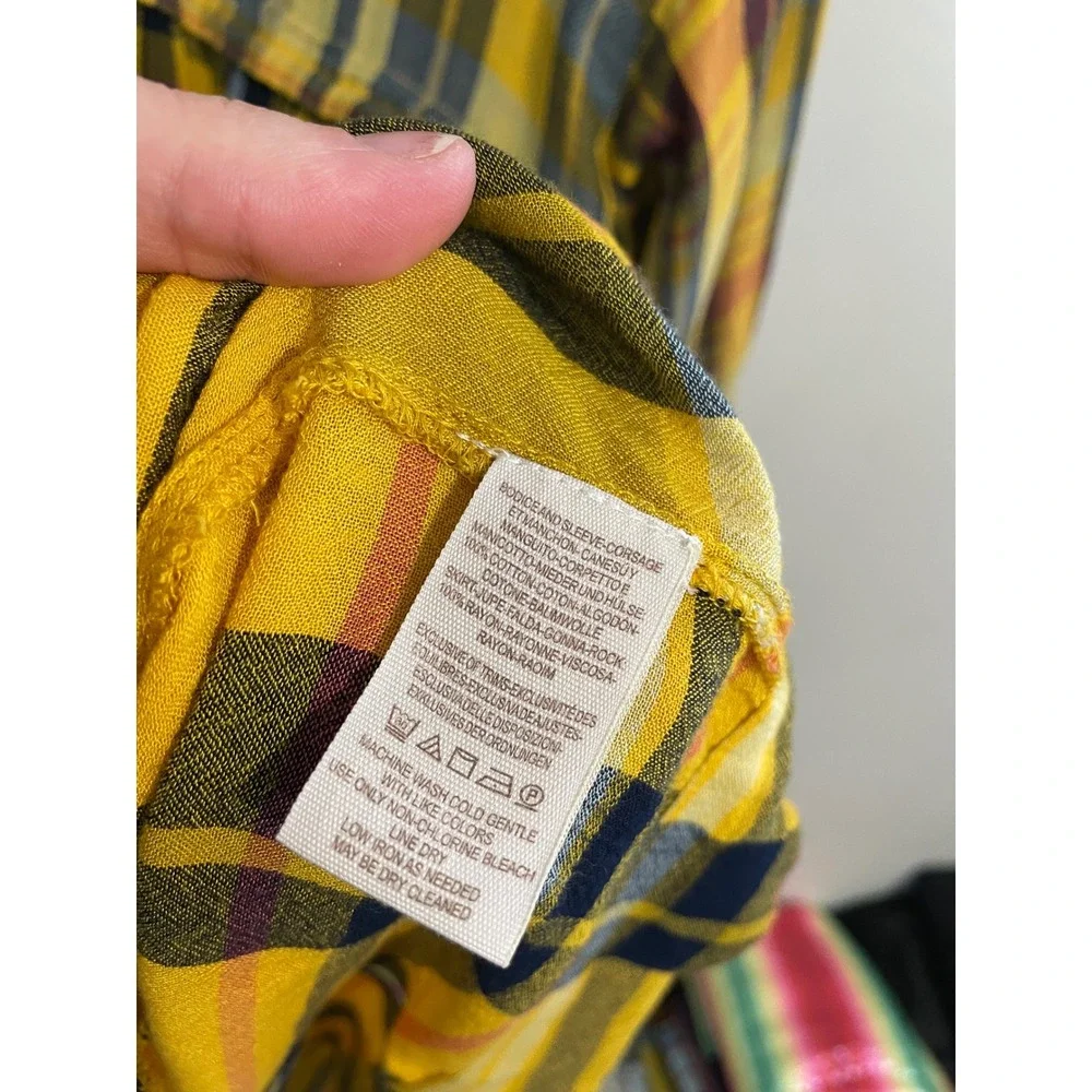 Free People yellow plaid