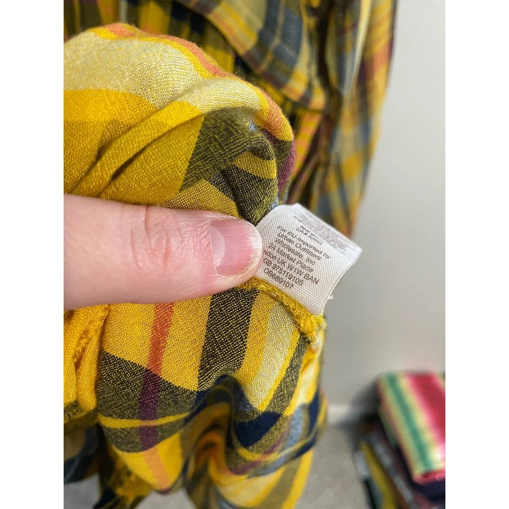 Free People yellow plaid