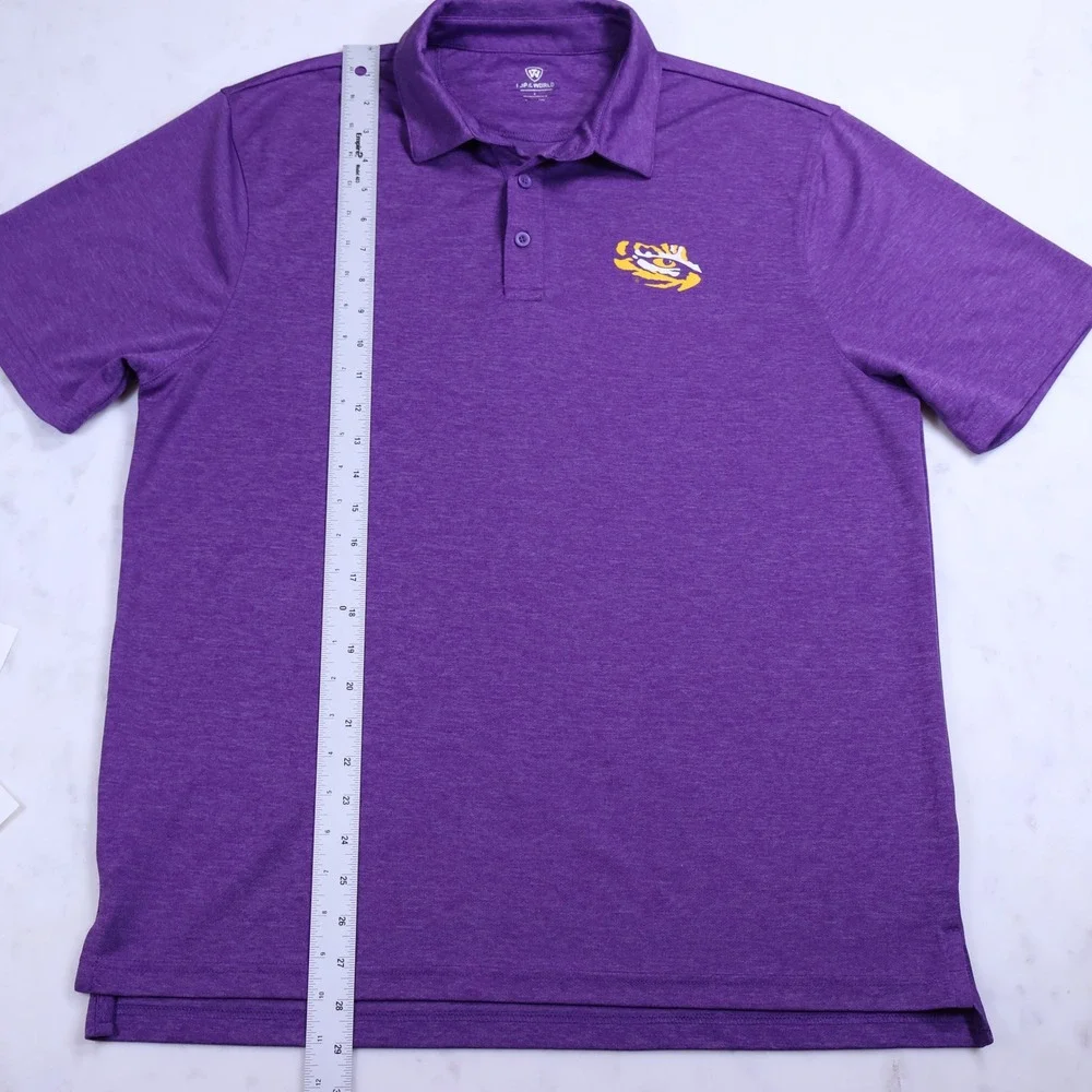 Top of the World LSU Tigers Mens Purple Heathered Polo‎ Large Louisiana State U