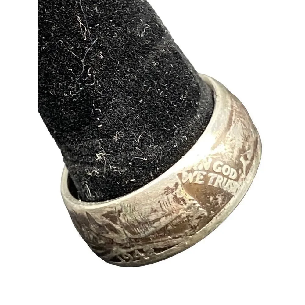 Vintage 1942 Walking Liberty Silver Half Dollar Coin Ring