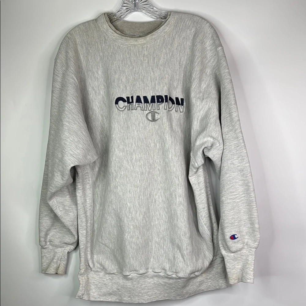 Vintage Champion Reverse Weave Gray Crewneck Sweatshirt XXL 90s