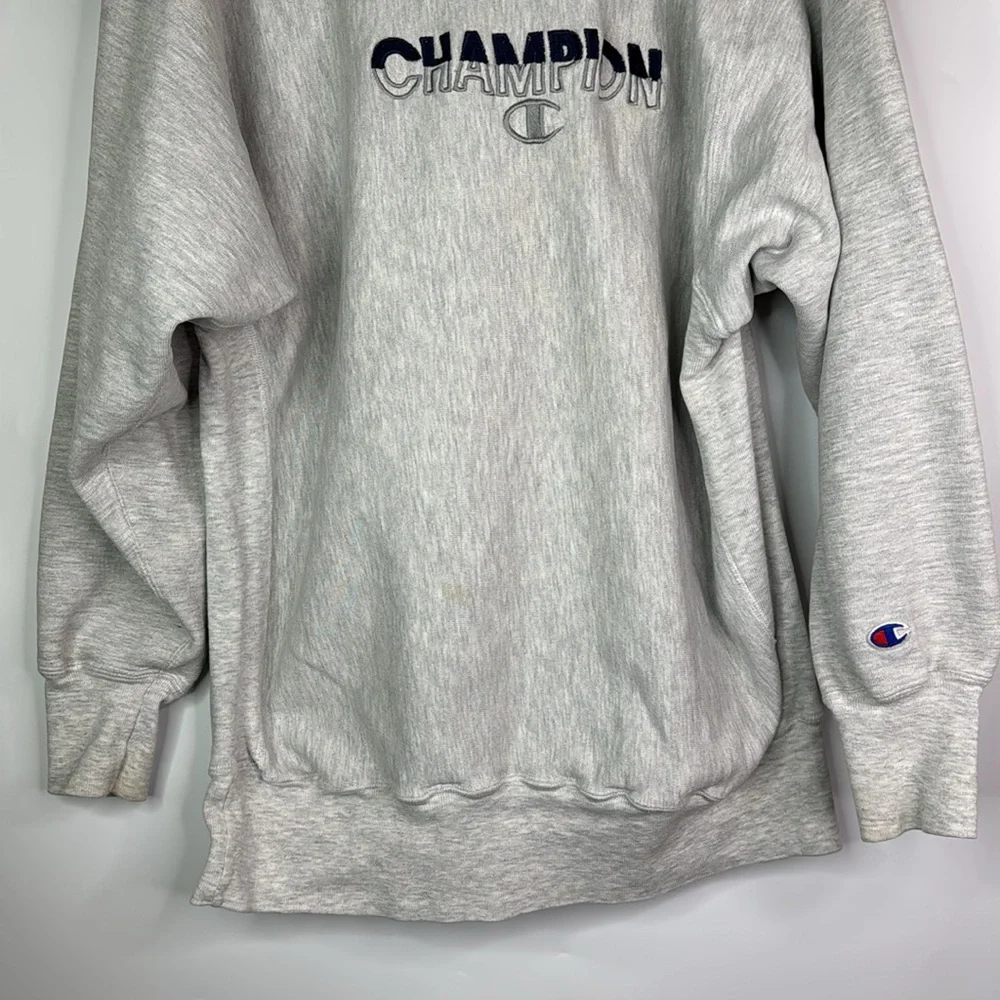 Vintage Champion Reverse Weave Gray Crewneck Sweatshirt XXL 90s