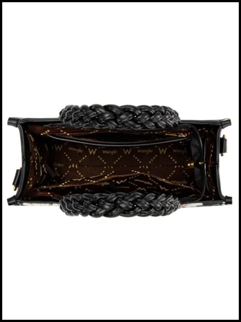 Floral Tote Bag with Braided Details and Adjustable Strap, Faux Leather