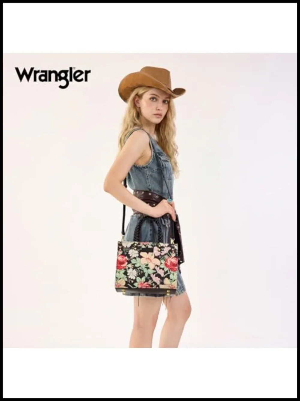 Floral Tote Bag with Braided Details and Adjustable Strap, Faux Leather