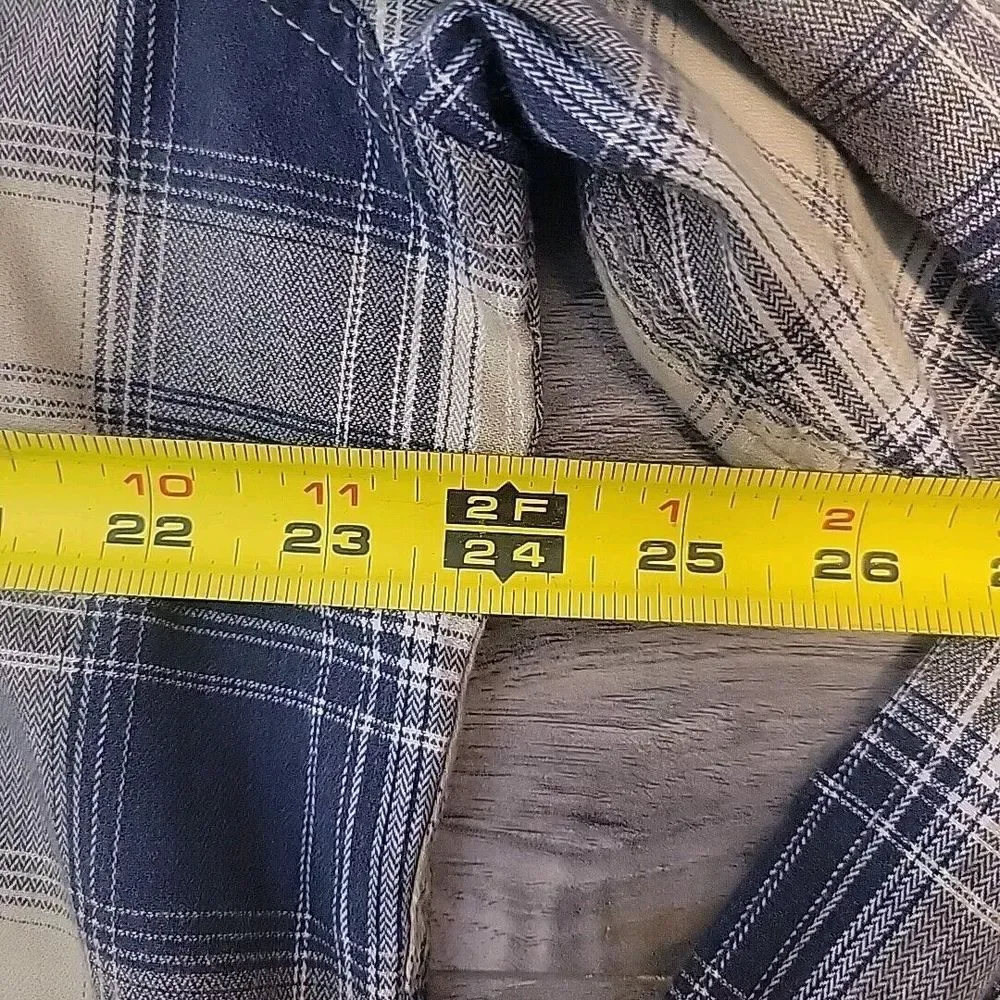Wrangler Shirt‎ Men XL Mens Tan  Black Plaid Button Up Long Sleeve