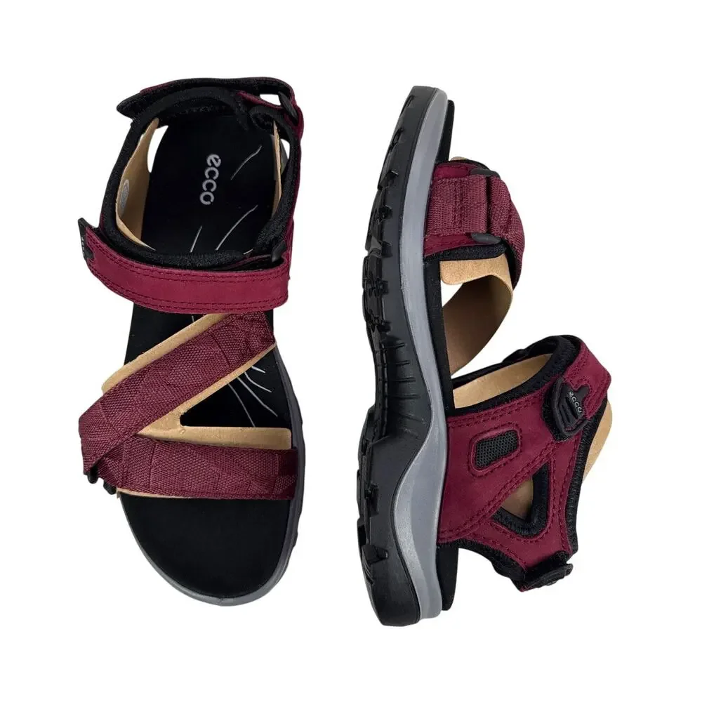 Ecco Offroad Sandals Womens 9 9.5 EU 40 Red Morillo‎ Leather Adjust Straps