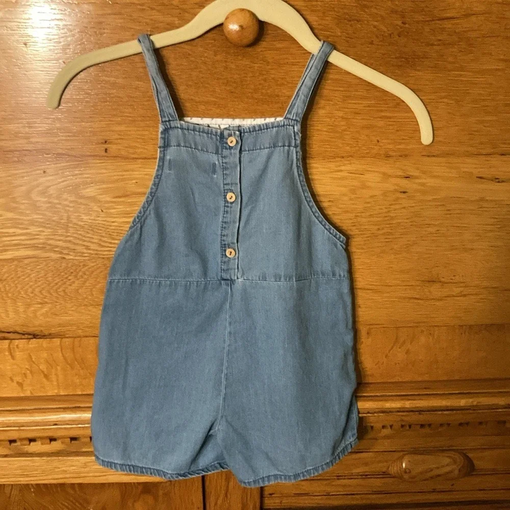 Zara BabyGirl Happy Watermelon Denim Romper Light‎ Wash Size 2/3 Years
