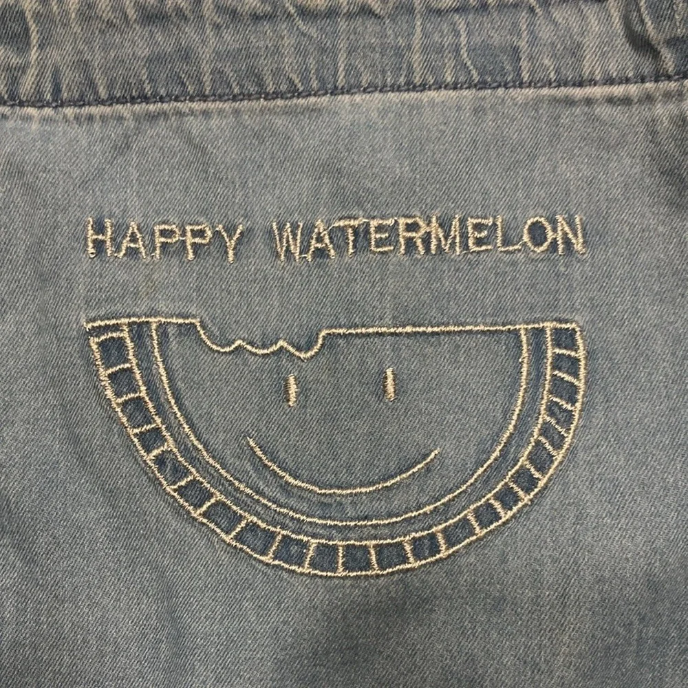 Zara BabyGirl Happy Watermelon Denim Romper Light‎ Wash Size 2/3 Years