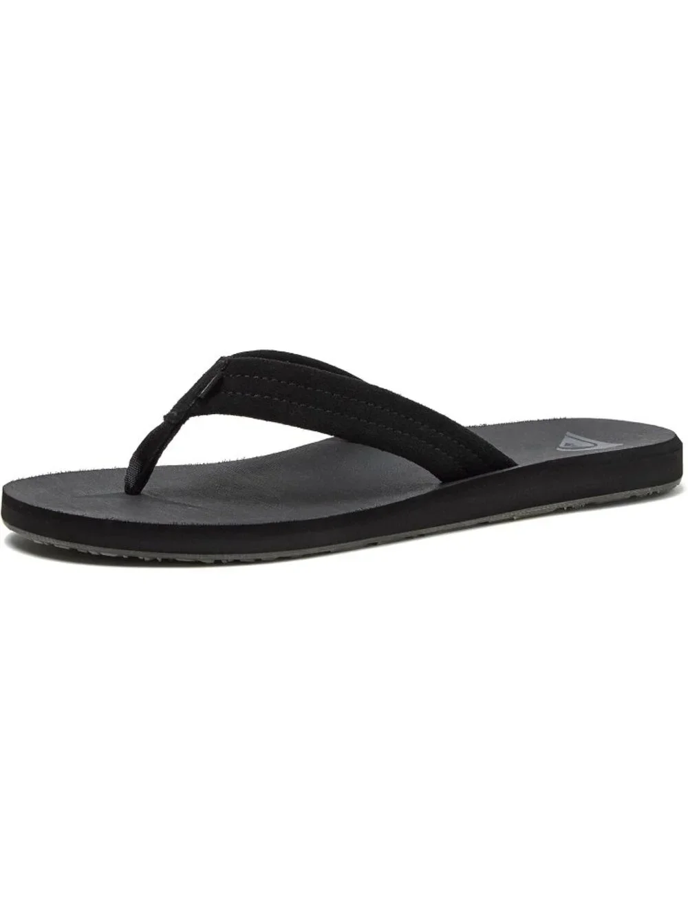 Men's Dark Black Suede Flip Flops Arch Support Athletic Sandals Thong Casual