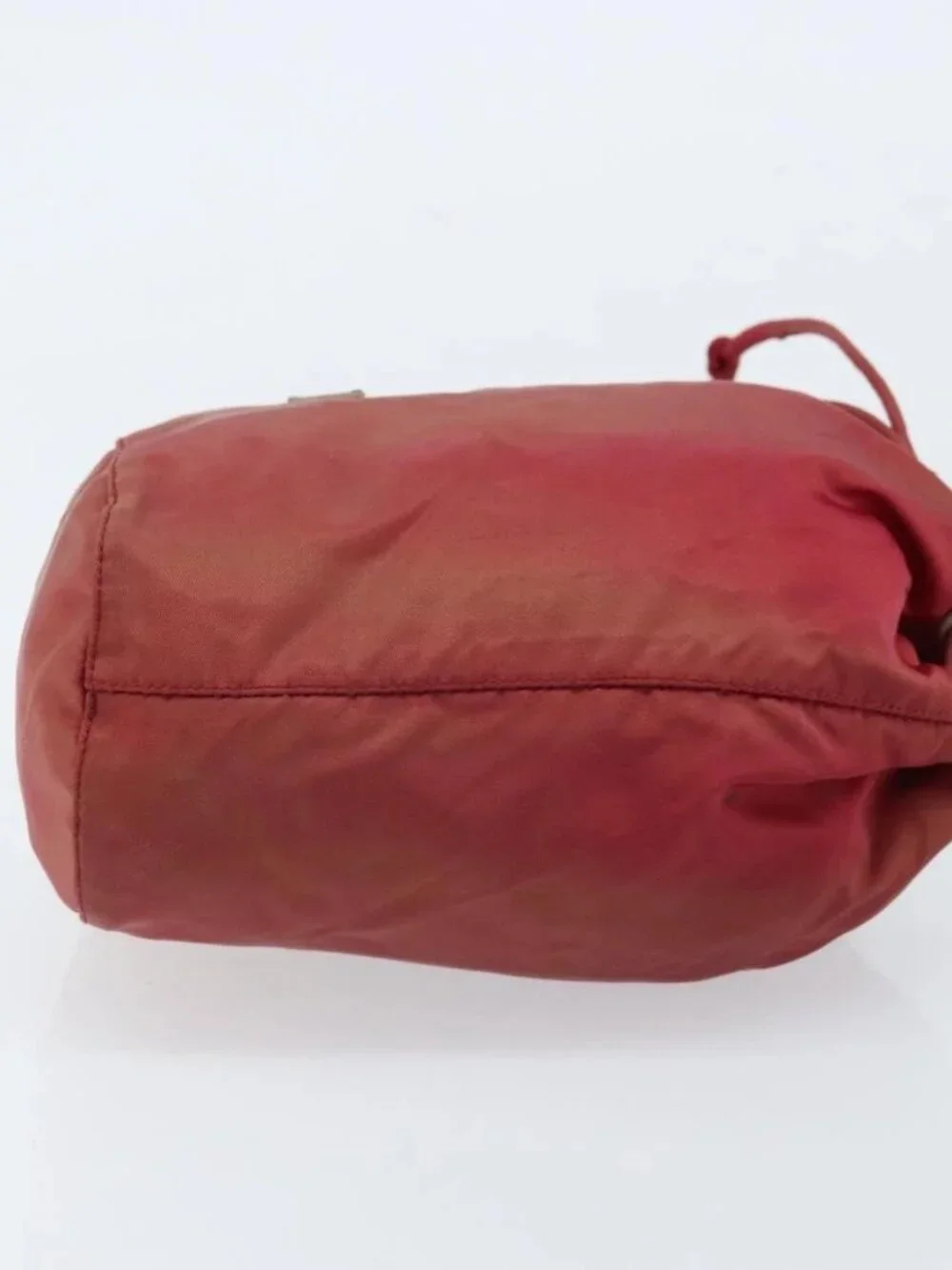 PRADA Drawstring Pouch Nylon Red Auth hk3533