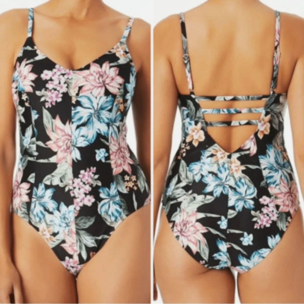 Robert Graham NWT Floral One Piece Swimsuit Tropical Classic‎ Designer Sz 8/M