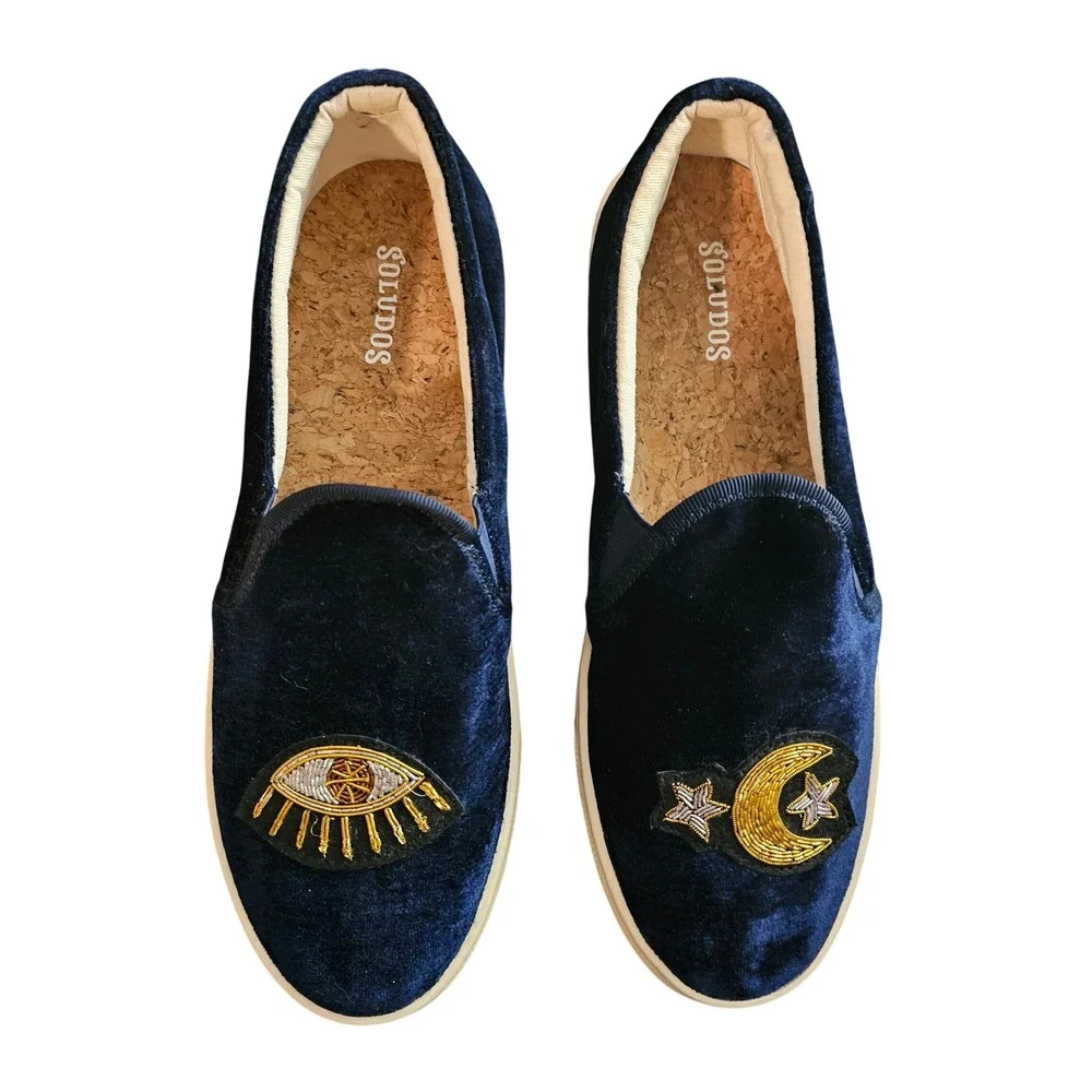 Soludos navy velvet