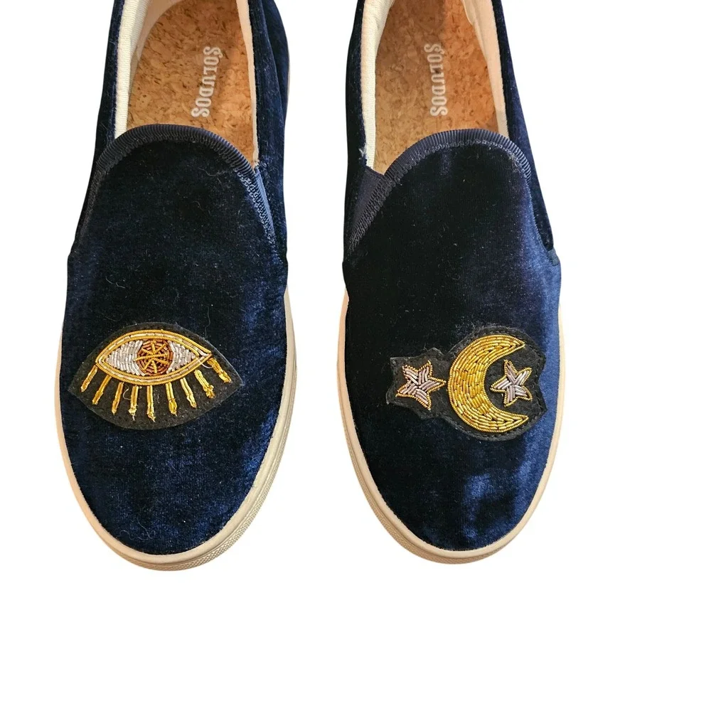Soludos navy velvet