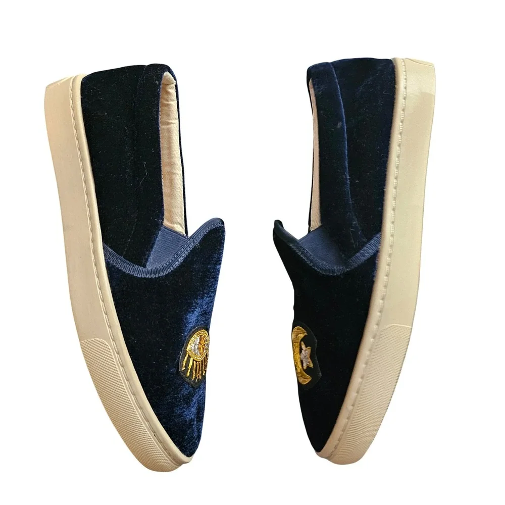 Soludos navy velvet