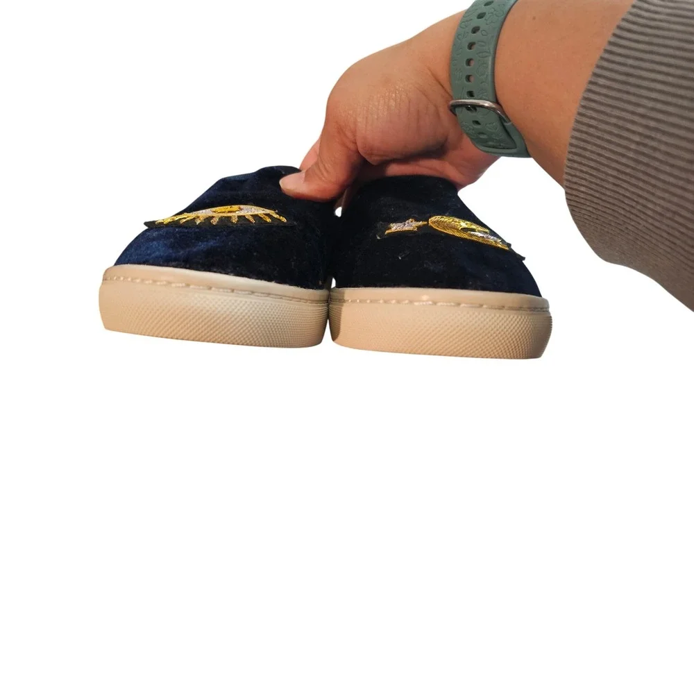 Soludos navy velvet