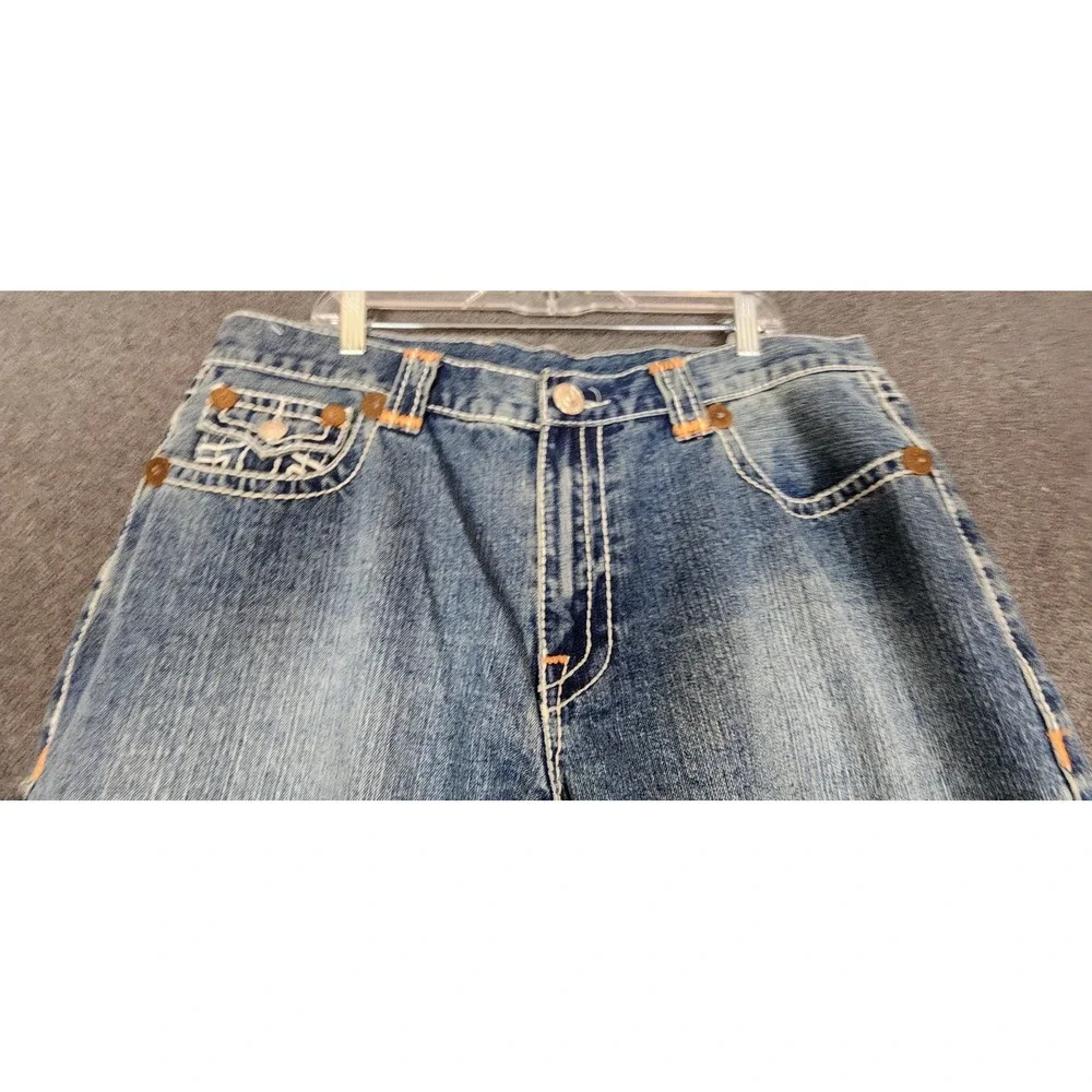 True Religion Bobby Super T Jeans Mens 38x34 Straight‎ Leg Light Wash USA