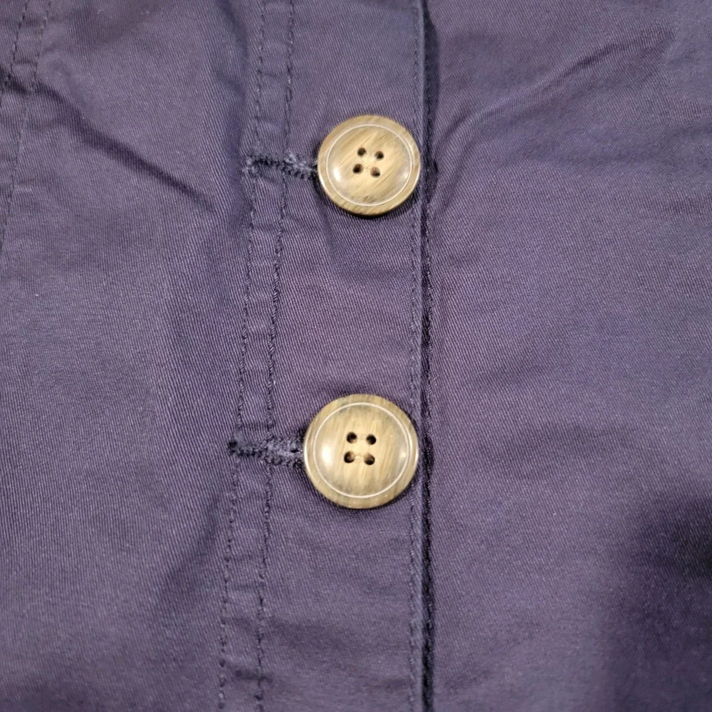 Copper Key Mini Skirt Women's Large Navy‎ Blue Button Front Casual Cotton Summer