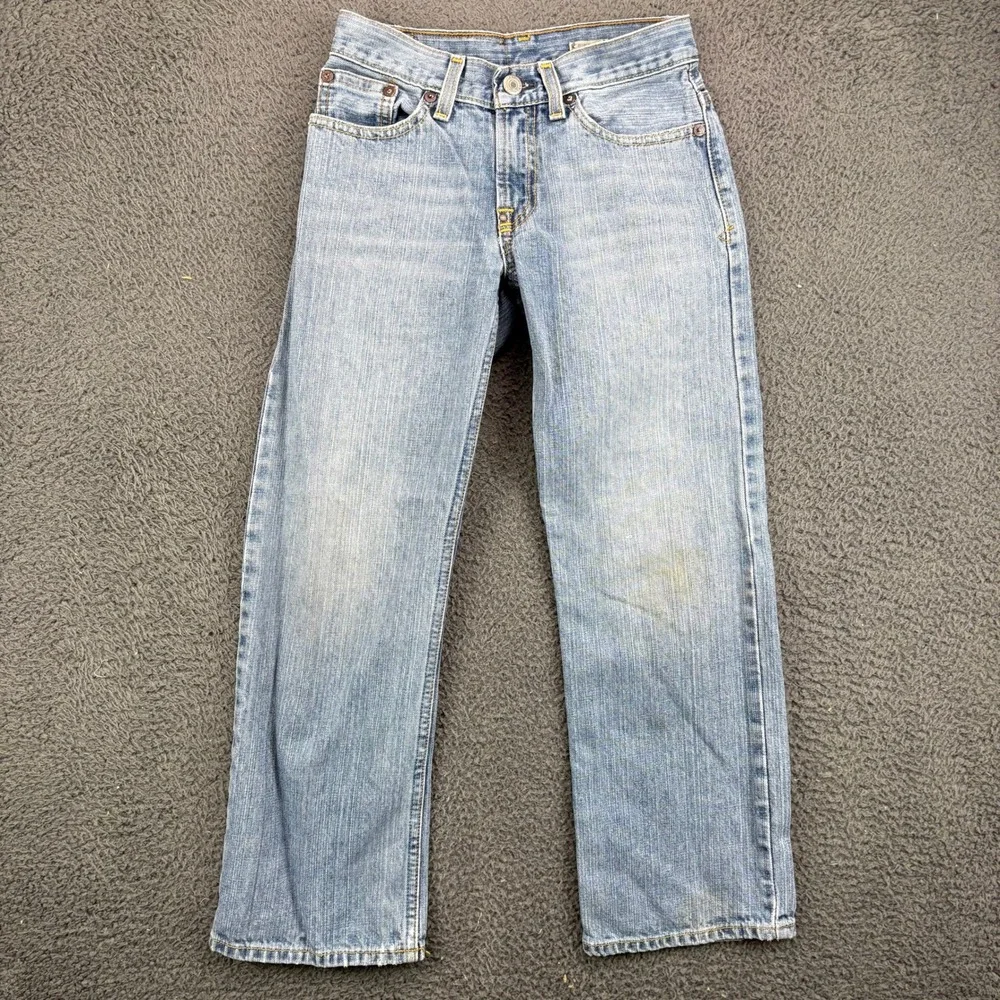 Polo Ralph Lauren Kids Size 8‎ Blue Denim Jeans Straight Leg Faded Distressed