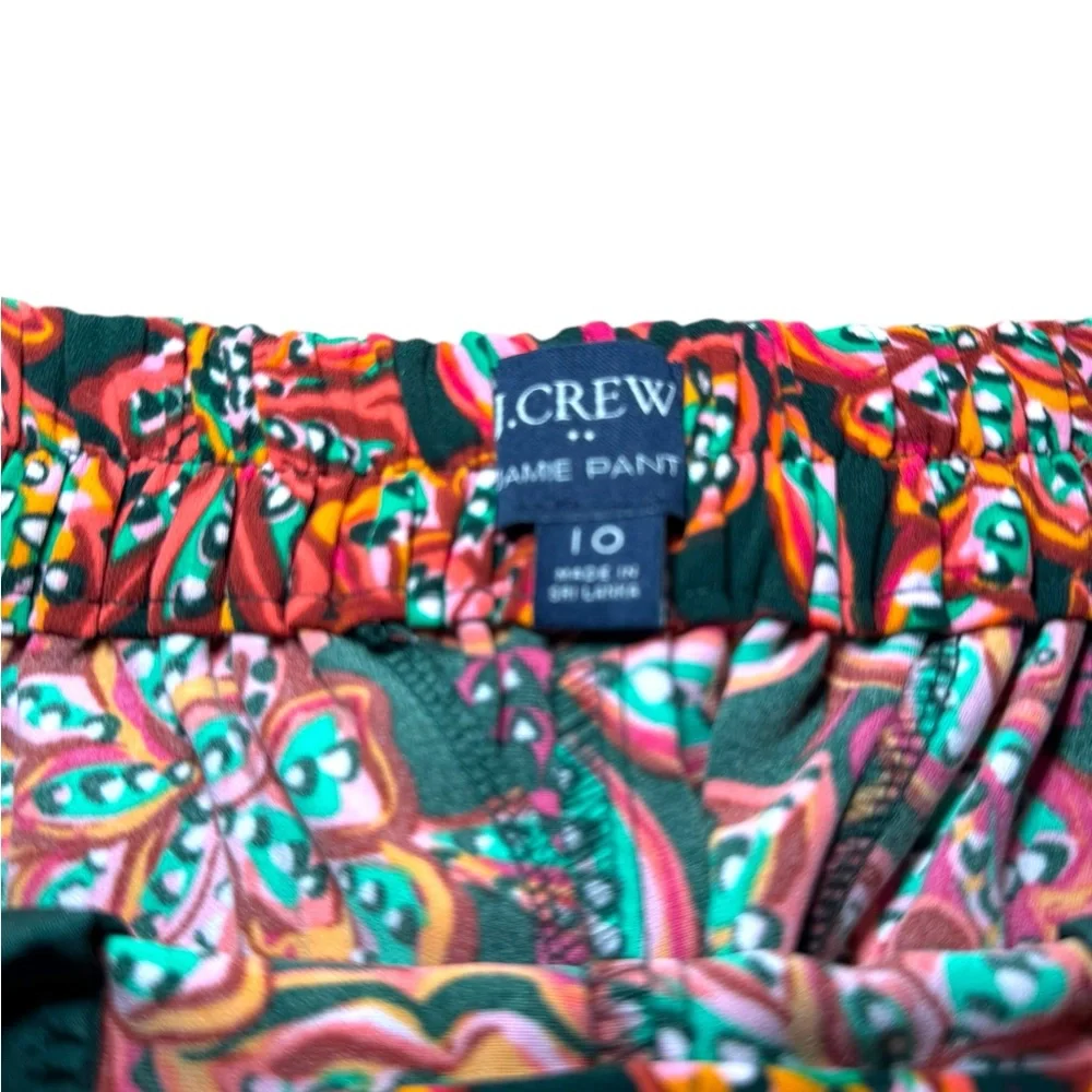 J. Crew Multicolor Floral Jamie pant with elastic waist and pockets‎ Sz 10 EUC