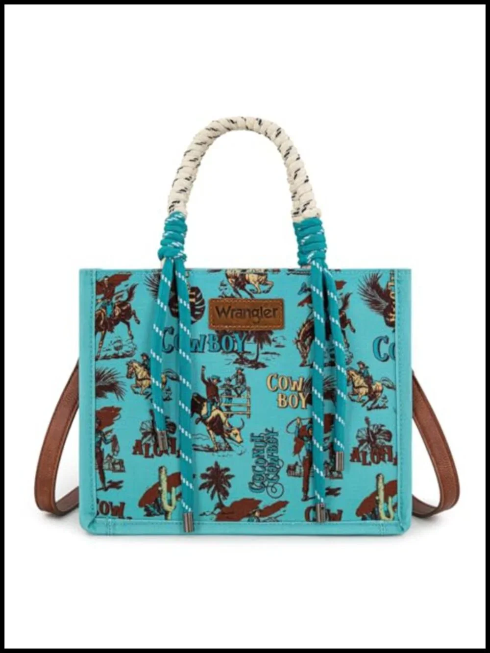 Canvas Tote Bag with Zipper - Western Crossbody Handbag with Adjustable Strap