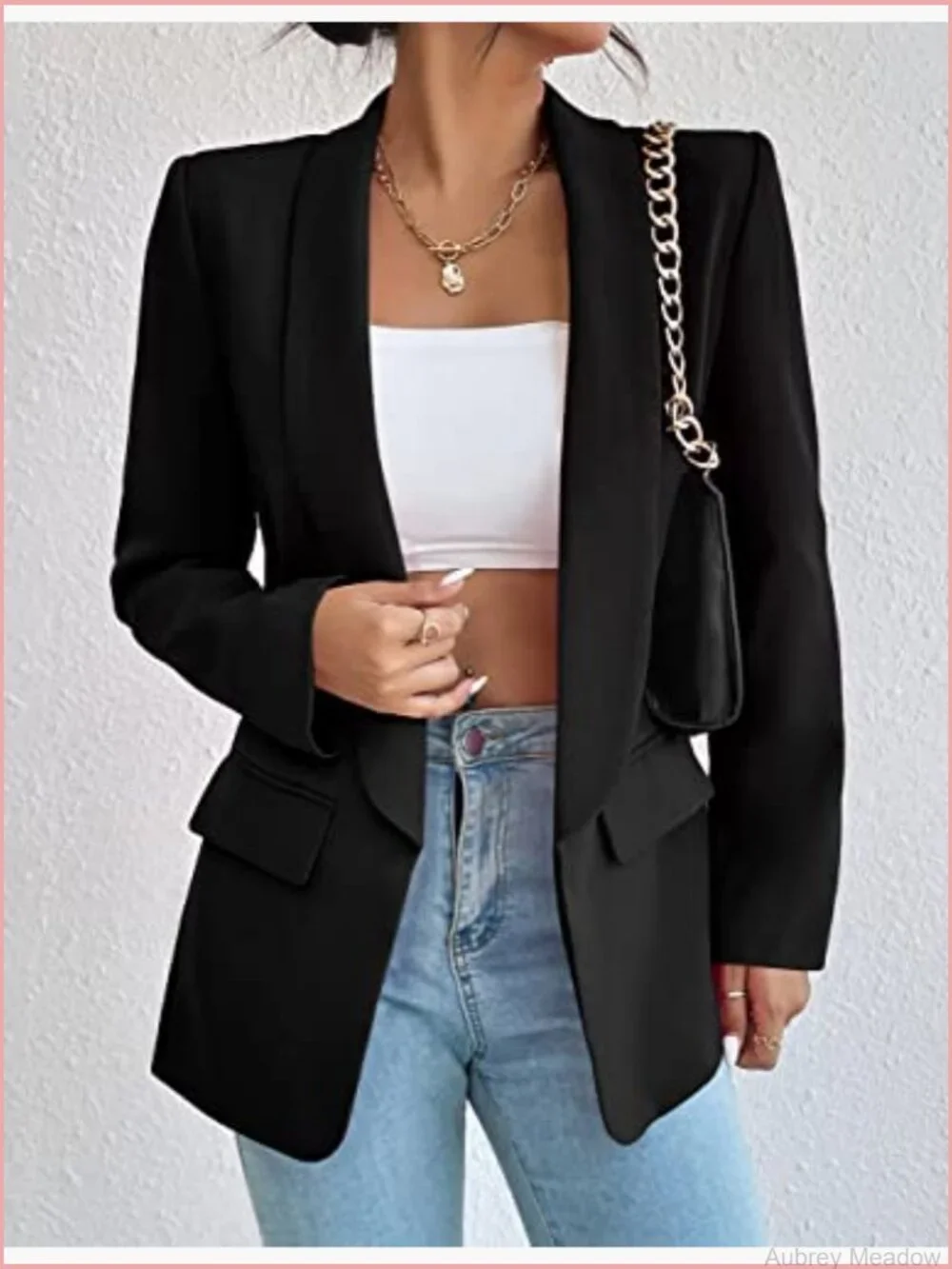Womens Open Front Shawl Collar Blazer Long Sleeve Slim Fit Work Office Casual