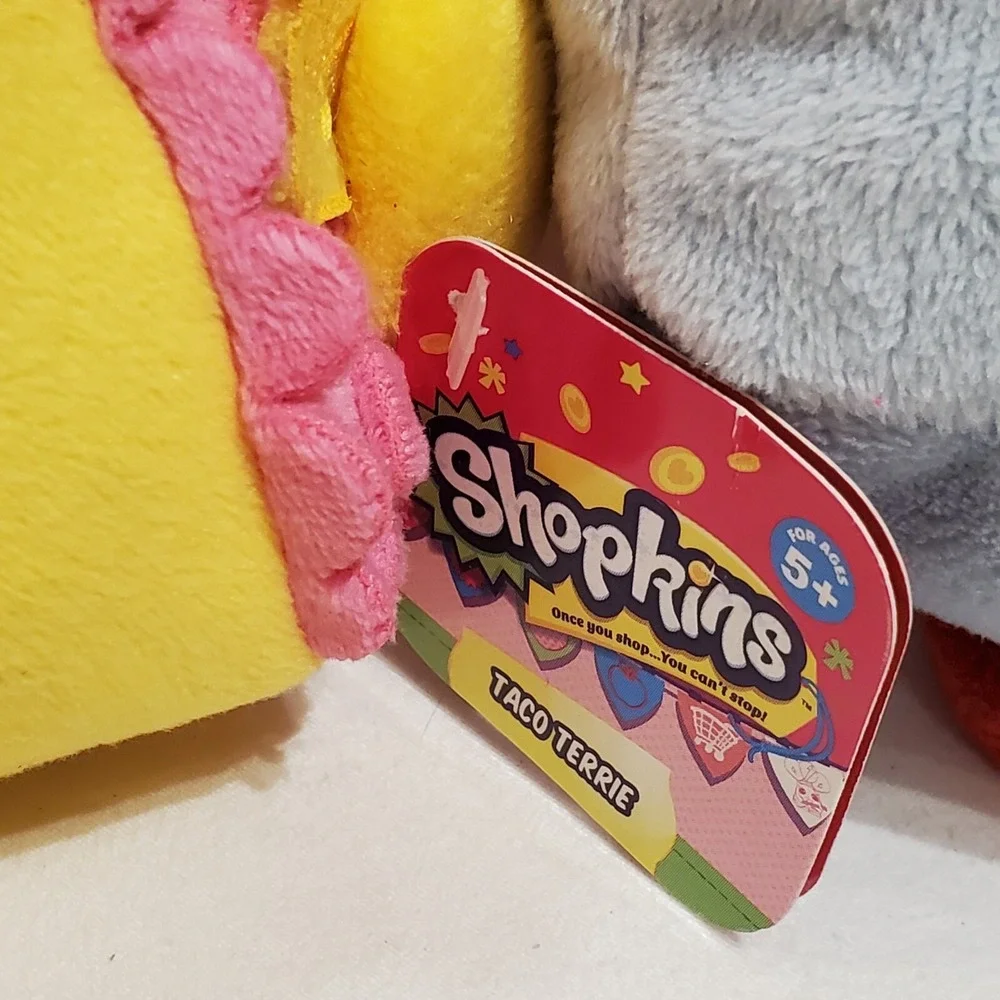 Shopkins Toasty Pop and Taco Terrie Soft Plush 2013 Stuffed Animal Toy with Tags